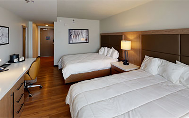 Double queen bed hotel room at Meskwaki casino
